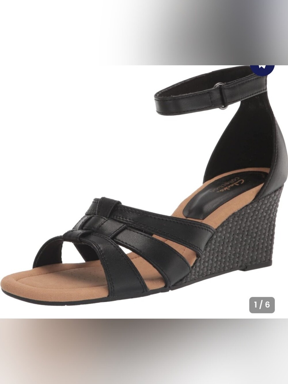 NWT Clarks Black Leather Strappy Women's Sandals KYARRA JOY
